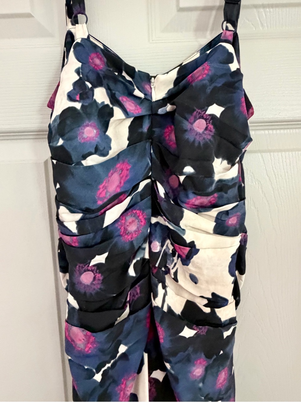 Alannah Hill vintage Navy, White & Pink Floral Silk Dress